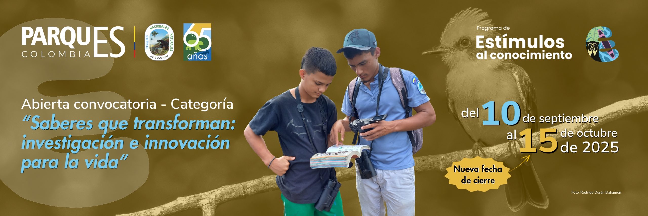 Abierta convocatoria de investigación del Programa de Estímulos al Conocimiento en Parques Nacionales Naturales de Colombia